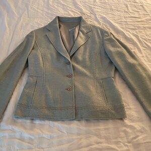 Philosophy by Alberta Ferretti Summer Tweed Blazer – Pale Blue, Size 12